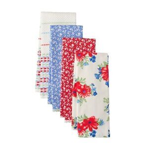 The Pioneer Woman Classic Charm Kitchen Towels, 16"x28" , Multi-color, 4 Piece